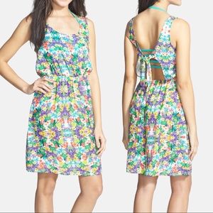 BP. Floral Print Tie Back Dress